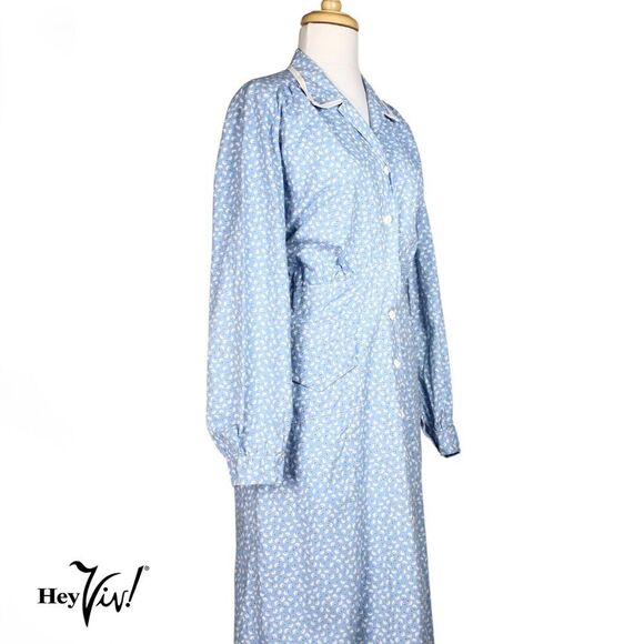 Vintage Cape Cod Classics Dress Cotton Print Long Sleeve Size L B40 W34 -Hey Viv - Picture 2 of 10
